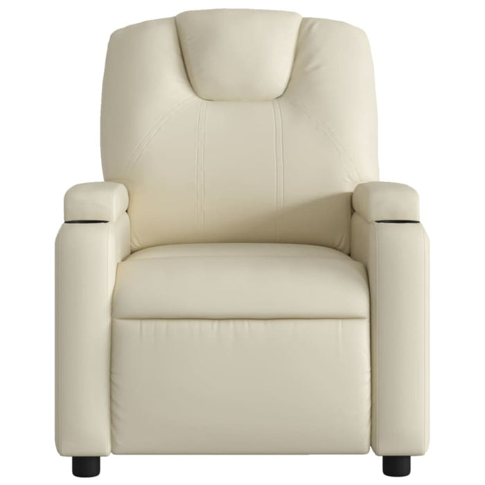 Massage Recliner Chair Cream Faux Leather Txbppaa