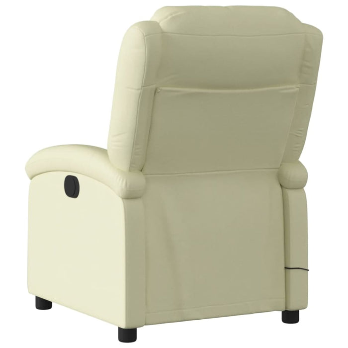 Massage Recliner Chair Cream Real Leather Txbpaix