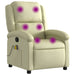Massage Recliner Chair Cream Real Leather Txbpkxl