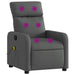 Massage Recliner Chair Dark Grey Fabric Tiaoip