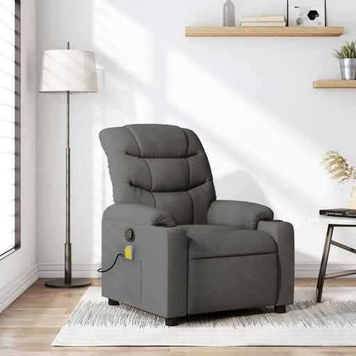 Massage Recliner Chair Dark Grey Fabric Tiaopi