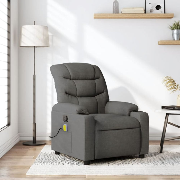 Massage Recliner Chair Dark Grey Fabric Tiaopi