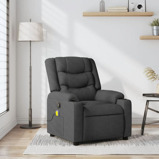 Massage Recliner Chair Dark Grey Fabric Tiaoto