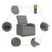 Massage Recliner Chair Dark Grey Fabric Tioibx