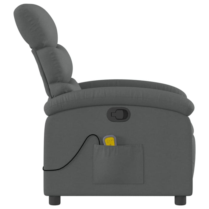 Massage Recliner Chair Dark Grey Fabric Tioibx