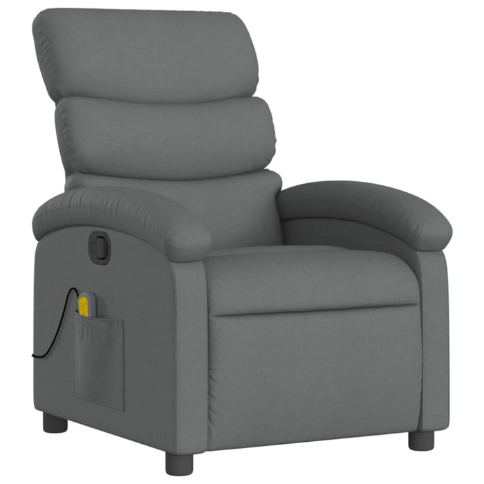 Massage Recliner Chair Dark Grey Fabric Tioibx