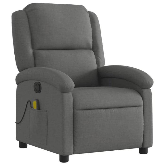 Massage Recliner Chair Dark Grey Fabric Tioila