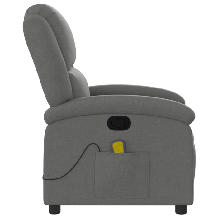 Massage Recliner Chair Dark Grey Fabric Tioila
