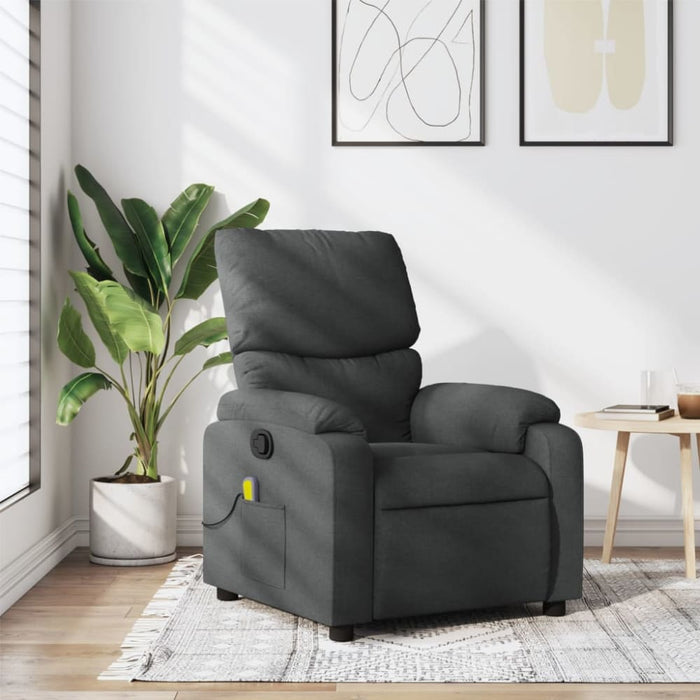 Massage Recliner Chair Dark Grey Fabric Titaxt