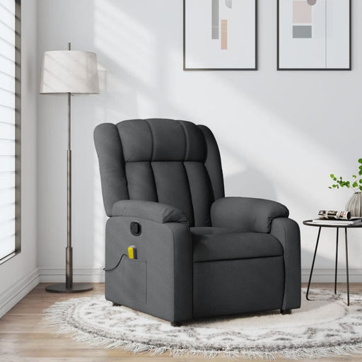 Massage Recliner Chair Dark Grey Fabric Titpni
