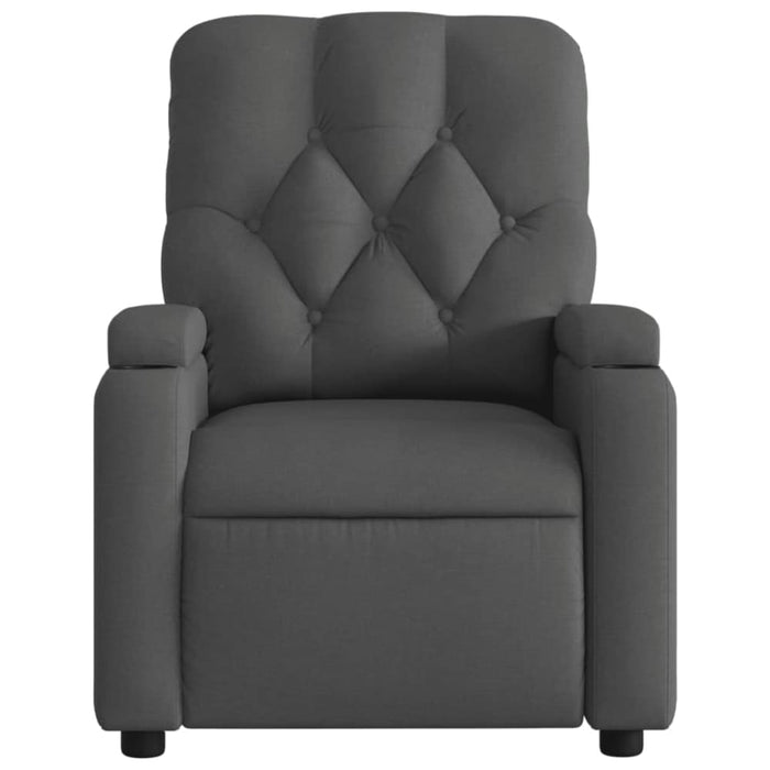 Massage Recliner Chair Dark Grey Fabric Tixakx