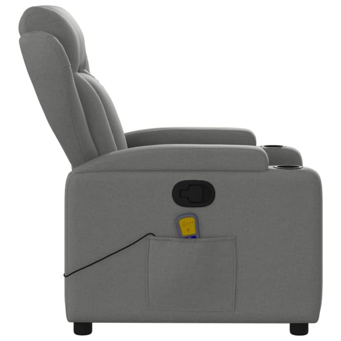 Massage Recliner Chair Dark Grey Fabric Tixaol