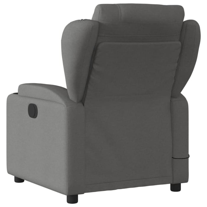 Massage Recliner Chair Dark Grey Fabric Tixaol