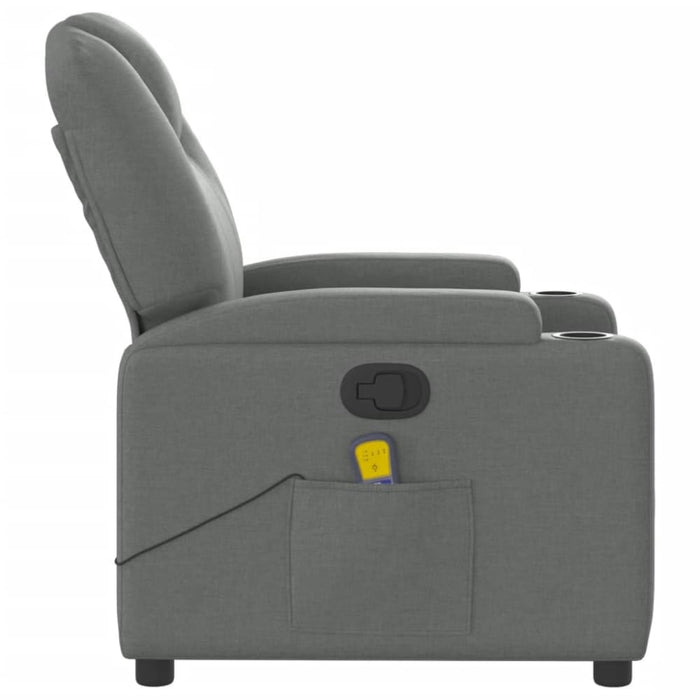 Massage Recliner Chair Dark Grey Fabric Tixtin