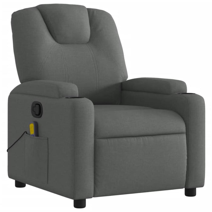 Massage Recliner Chair Dark Grey Fabric Tixtin