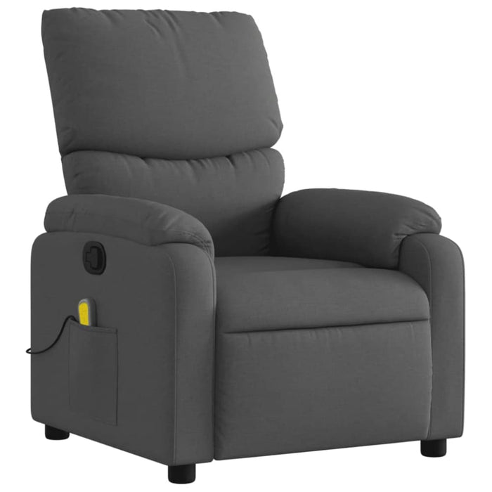 Massage Recliner Chair Dark Grey Fabric Txblbki