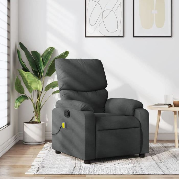 Massage Recliner Chair Dark Grey Fabric Txblbki
