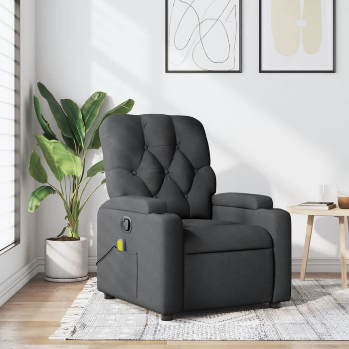 Massage Recliner Chair Dark Grey Fabric Txblblp