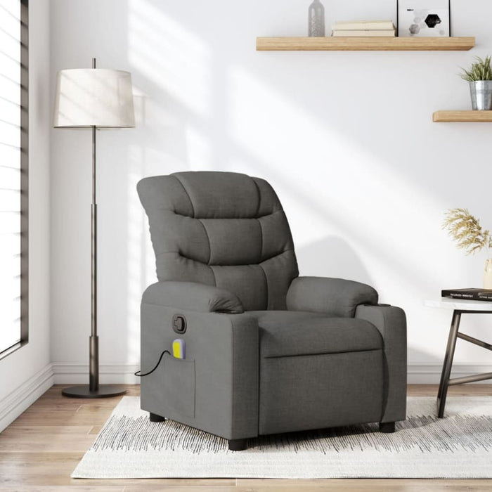Massage Recliner Chair Dark Grey Fabric Txblkol