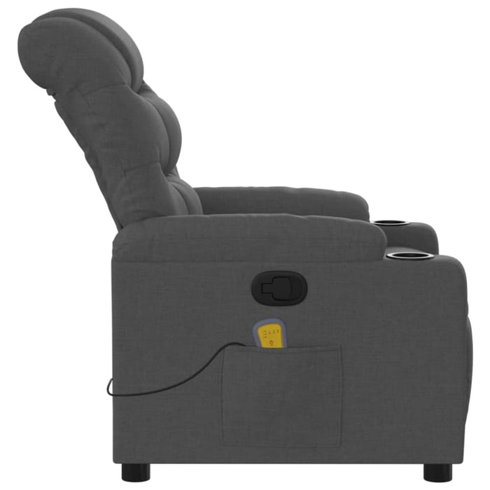 Massage Recliner Chair Dark Grey Fabric Txblnpx