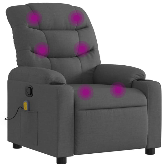 Massage Recliner Chair Dark Grey Fabric Txblnpx