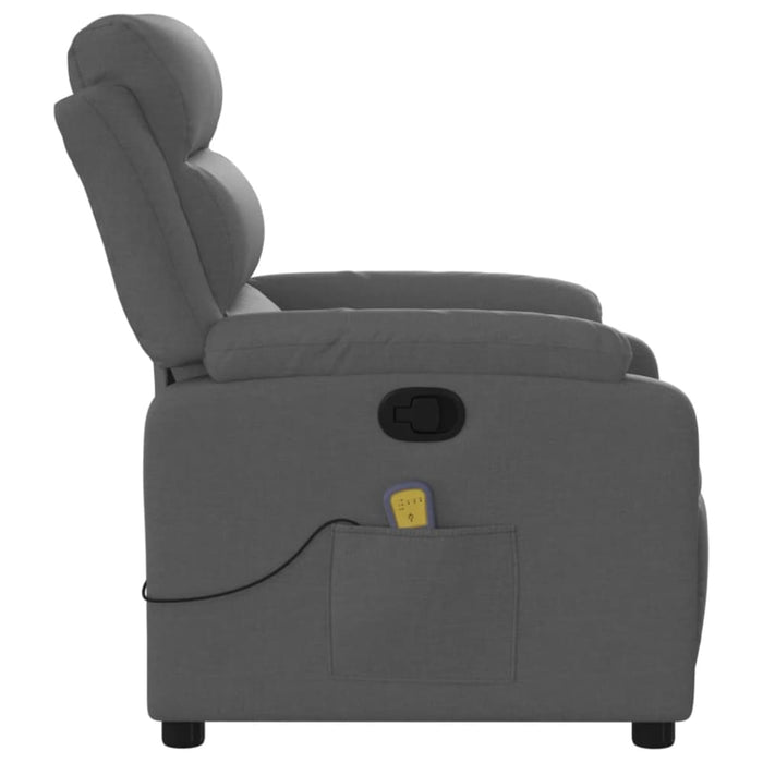 Massage Recliner Chair Dark Grey Fabric Txbloao