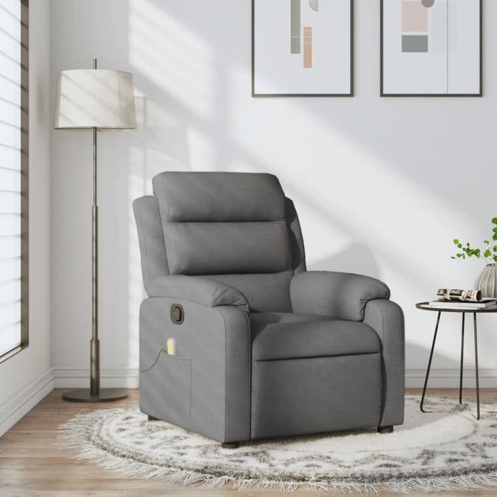 Massage Recliner Chair Dark Grey Fabric Txbloao