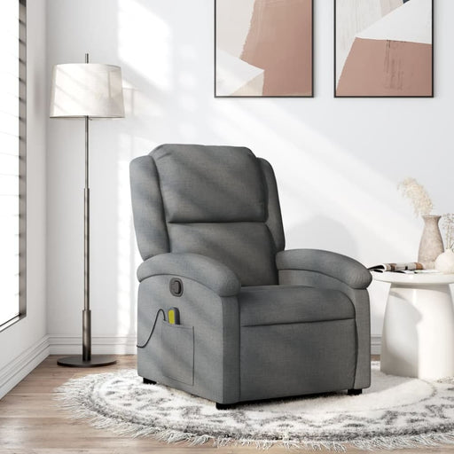 Massage Recliner Chair Dark Grey Fabric Txbpaoi