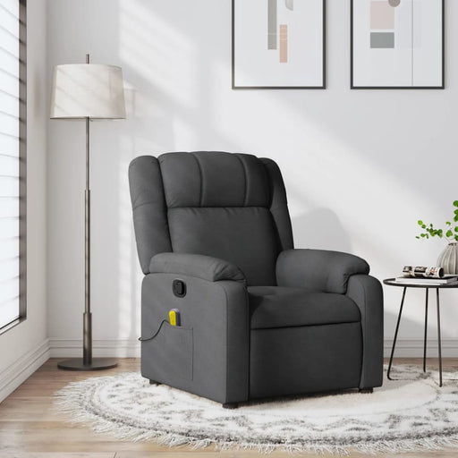 Massage Recliner Chair Dark Grey Fabric Txbpipt