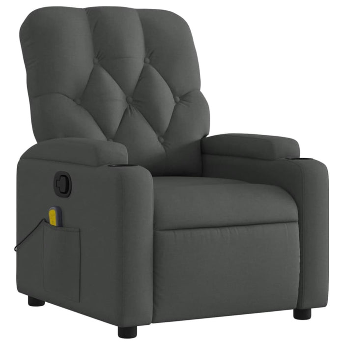 Massage Recliner Chair Dark Grey Fabric Txbpllp