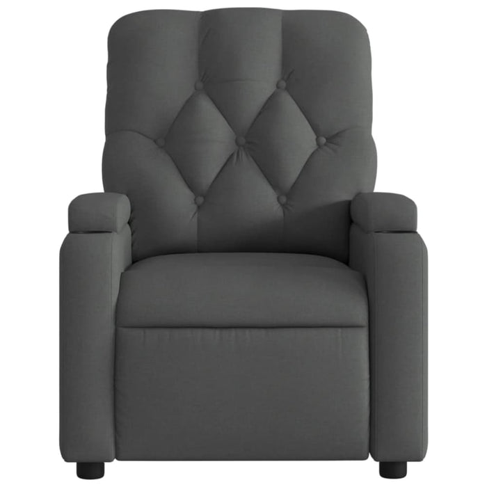 Massage Recliner Chair Dark Grey Fabric Txbpllp