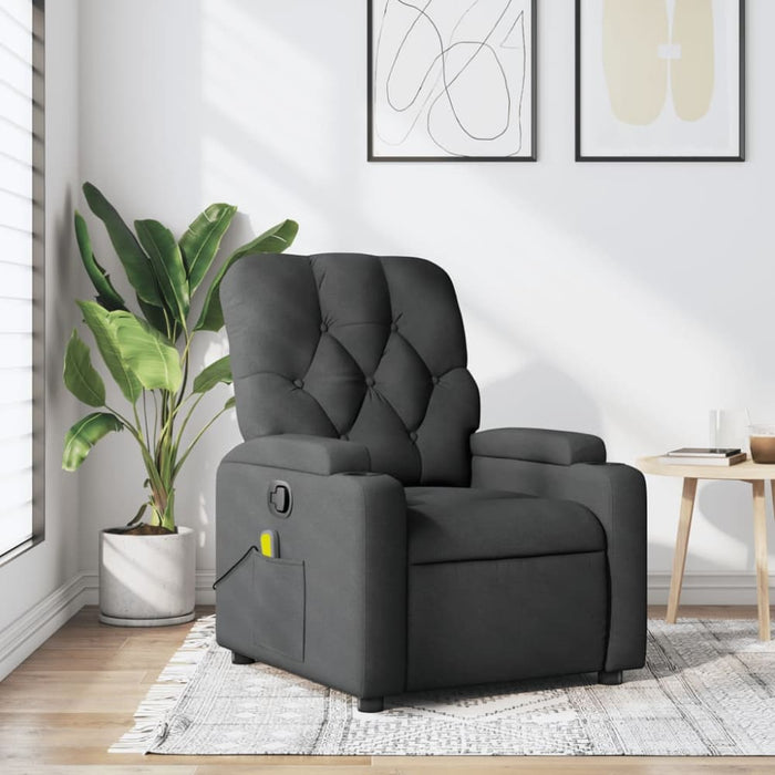 Massage Recliner Chair Dark Grey Fabric Txbpllp