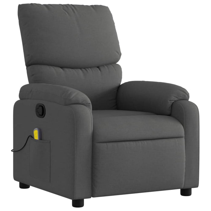 Massage Recliner Chair Dark Grey Fabric Txbplnp