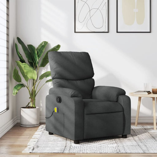 Massage Recliner Chair Dark Grey Fabric Txbplnp