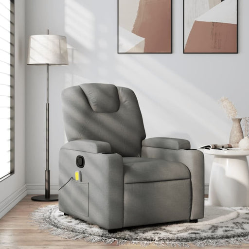Massage Recliner Chair Dark Grey Fabric Txbppot