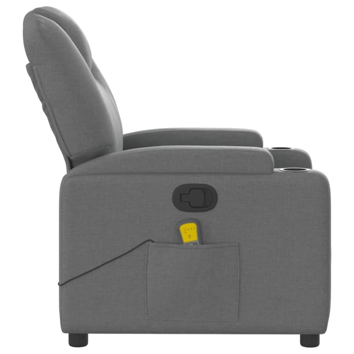 Massage Recliner Chair Dark Grey Fabric Txbppot