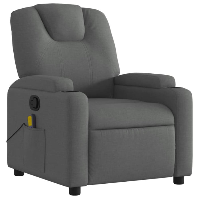 Massage Recliner Chair Dark Grey Fabric Txbppot