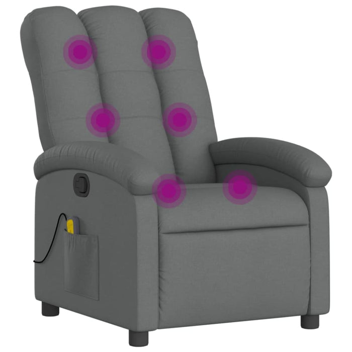 Massage Recliner Chair Dark Grey Fabric Txbptnp