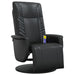 Massage Recliner Chair With Footrest Black Faux Leather