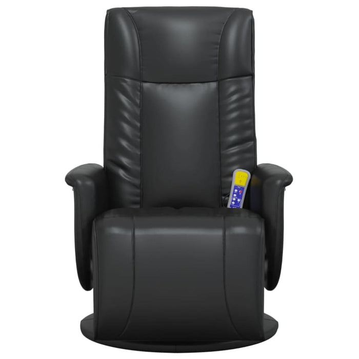 Massage Recliner Chair With Footrest Black Faux Leather