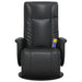 Massage Recliner Chair With Footrest Black Faux Leather