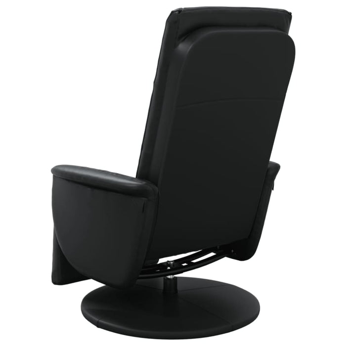 Massage Recliner Chair With Footrest Black Faux Leather