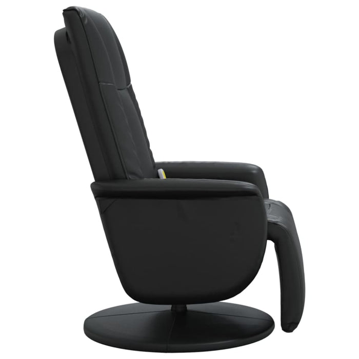 Massage Recliner Chair With Footrest Black Faux Leather