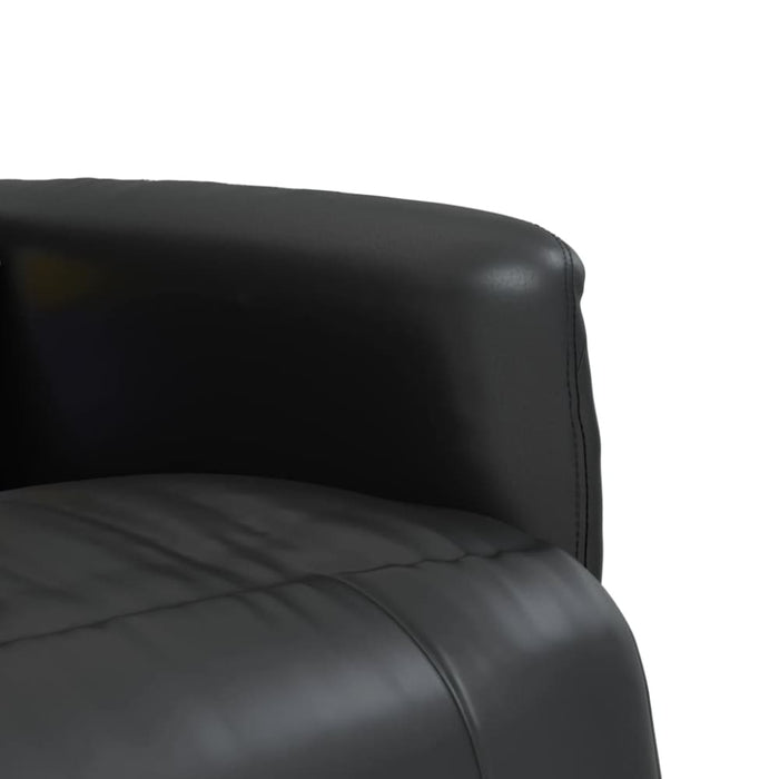 Massage Recliner Chair With Footrest Black Faux Leather