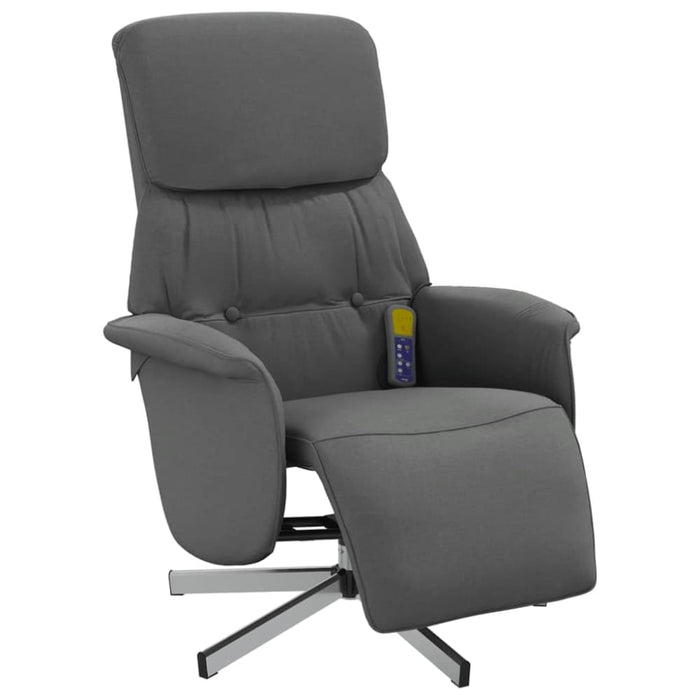 Massage Recliner Chair With Footrest Dark Grey Fabric Tpllib