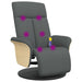 Massage Recliner Chair With Footrest Dark Grey Fabric Tplpta