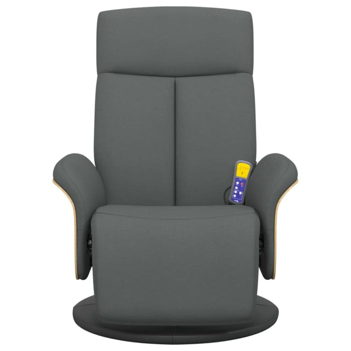 Massage Recliner Chair With Footrest Dark Grey Fabric Tplpta