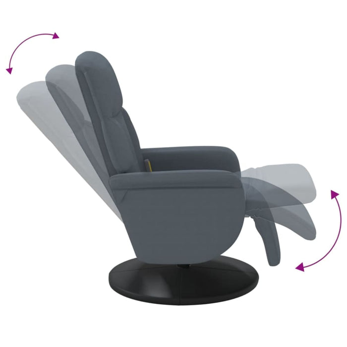 Massage Recliner Chair With Footrest Dark Grey Velvet Tpllka