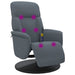 Massage Recliner Chair With Footrest Dark Grey Velvet Tpllka