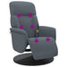 Massage Recliner Chair with Footrest Dark Grey Velvet Tpllka